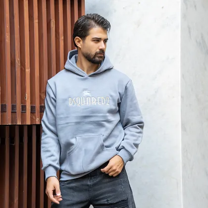 هودی مردانه طوسی DSQUARED2 مدلBehrad