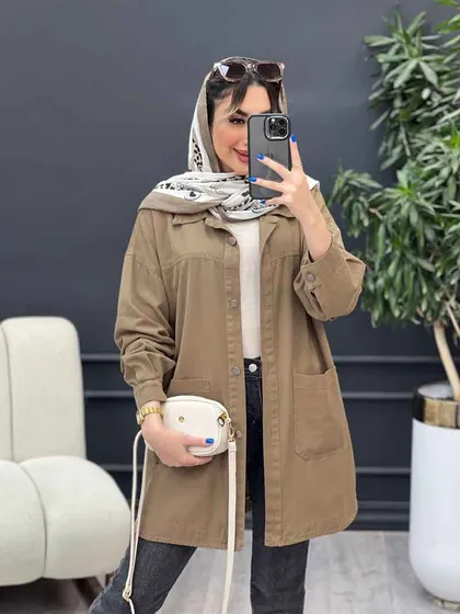مانتو دو جیب برش‌دار سرو