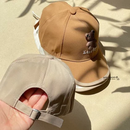 کلاه نقابدار بچگانه کتان طرح LUCKY BEAR