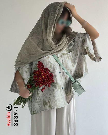مانتو کوتاه/ رویه زنانه سایز بزرگ کد 3639