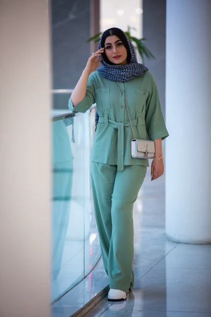 مانتو شلوار رایون دو جیب