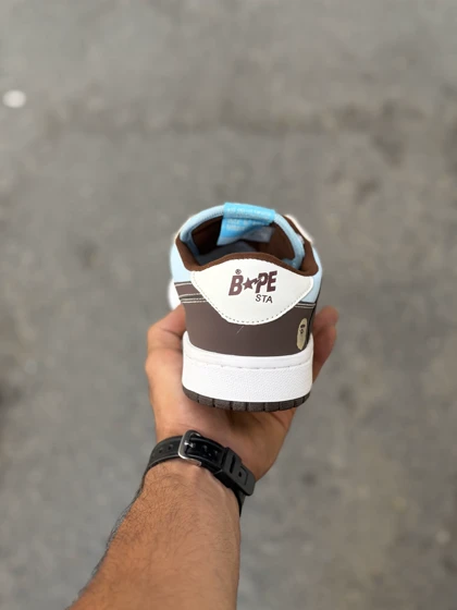 کتانی ترویس Bape آبی قهوه‌ای کد(168)