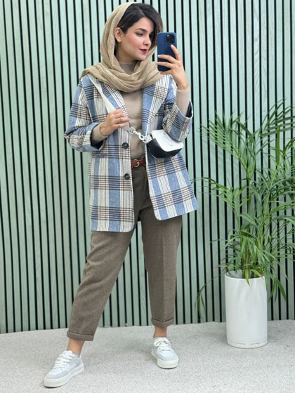 پالتو کتی آستردار پشمی