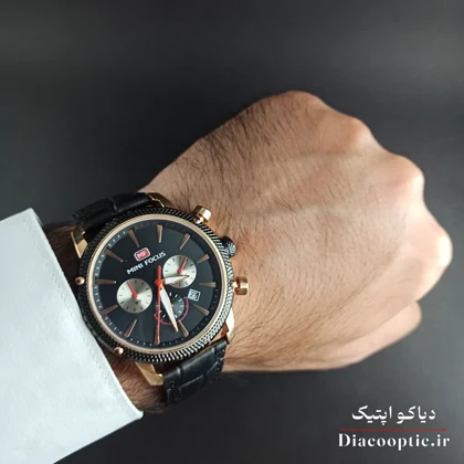 ساعت مچی مردانه اورجینال موتور ژاپنی برند مینی فوکوس سه موتور مدل Mf0010G.01 بند چرم