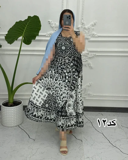 سارافون ساحلی لنگی سفید مشکی 1378
