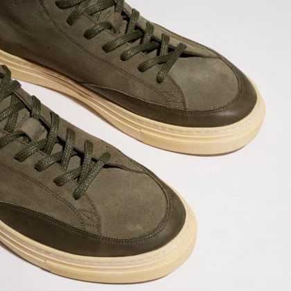 نیم بوت چرم مردانه سبز مدل luca