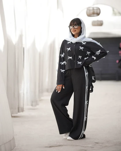 ست شومیز شلوار مدل پاپیونی