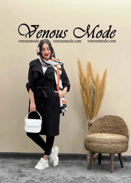 مانتو بلند جلو ژیله دار