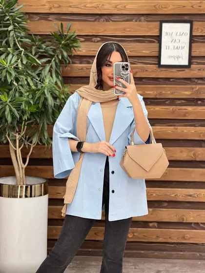 مانتو لینن آستین مثلثی