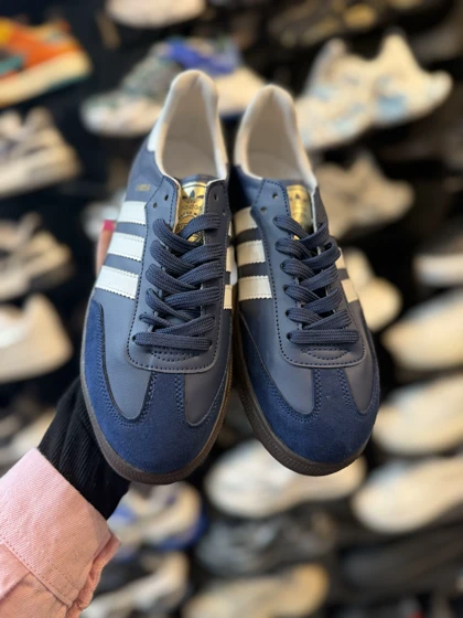 کتانی سامبا زنانه سرمه ای سفید