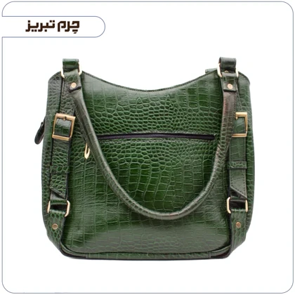 کیف دستی چرم زنانه مدل لادن رنگ یشمی
