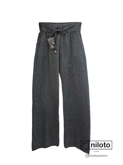 شلوار نیم بگ بافت پاچه توری (16005)