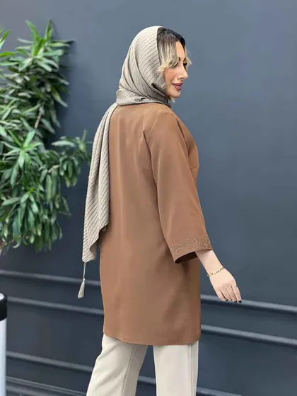مانتو جلو باز نگین‌دار