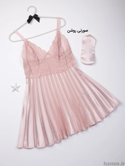 لباس خواب ساتن و گیپور زنانه اما EMA کد 3545