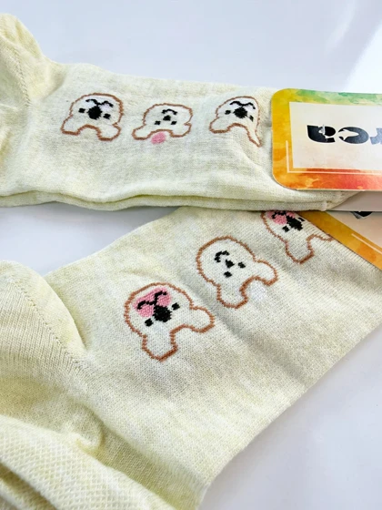 جوراب مچی نخ پنبه طرح خرس