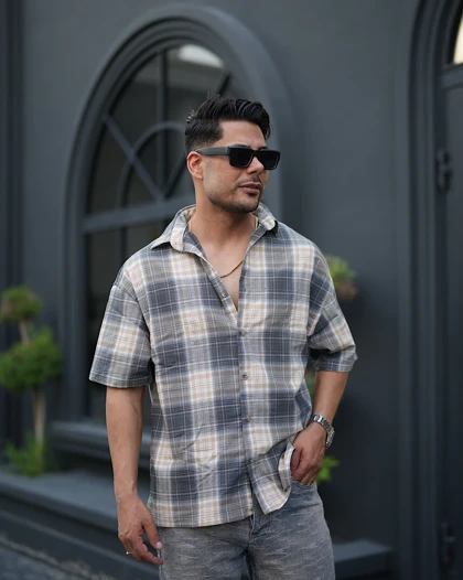 پیراهن چهار خانه باکسی