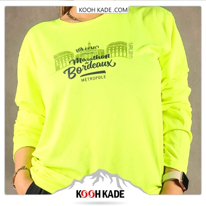تیشرت آستین بلند IRONMAN فسفری طرح I-RUN L