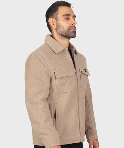 خرید کت کتان زیپ‌دار و داخل خز 2602