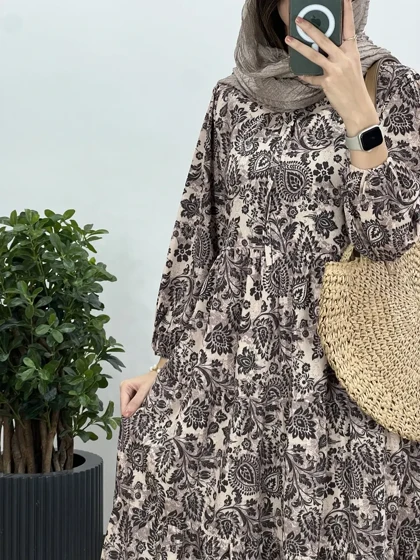 پیراهن بلند طرحدار مرسانا 7