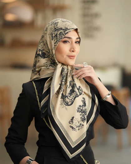 روسری ابریشم توییل قواره 90 30182