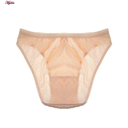شورت زنانه لین مدل اسلیپ زنبوری جلو توری کرم کد 4681-528