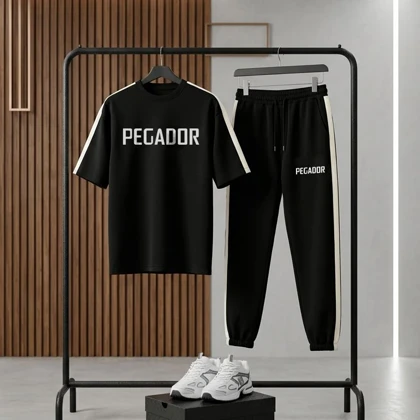 ست تیشرت و شلوار مردانه بنگال کش مدل Pegador-مشکی