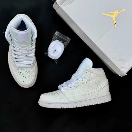 کتانی ویتنامی نایکی ایر جردن وان تریپل وایت ساق‌دار Nike Air Jordan 1 High Triple White