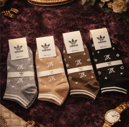 جوراب مچی فانتزی زنانه و دخترانه 12 جفتی برند آدیداس