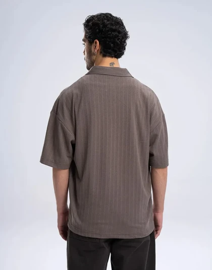 آستین کوتاه ژاکارد راه راه