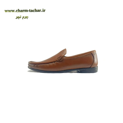 کفش کالج مردانه چرم طبیعی دست دوز عسلی