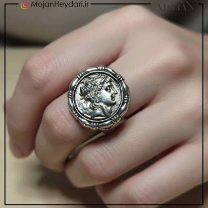 انگشتر ورشو طرح سکه قدیمی زنانه کدv724