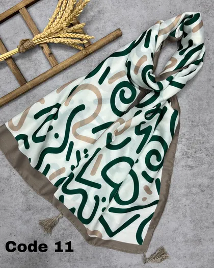 شال نخی میکس سبز 3509