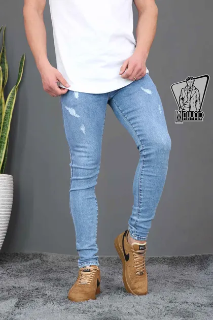 شلوار جین آبی روشن BERSHKA