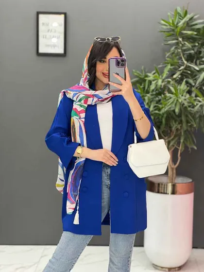 مانتو یقه آرشال آستین دودکمه