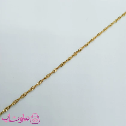 پابند زنانه مدل پیچ ظریف استیل طلایی رنگ