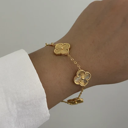 دستبند ون کلیف الحمبرا پنج گل مسترکوالیتی کد 809