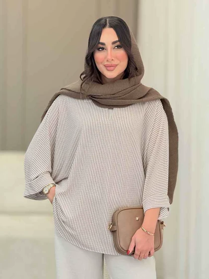 مانتو پانچ راه راه