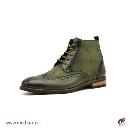 بوت مردانه کلاسیک چرم سبز mrc30086