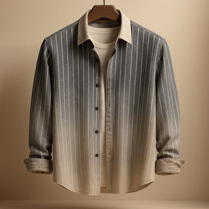 پیراهن مردانه سنگشور راه راه شارپ پارچه کنفی فوق‌العاده خنک و لطیف