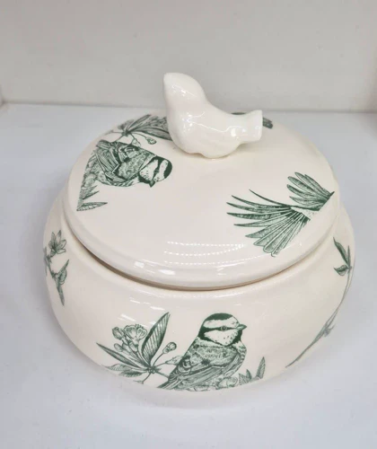 شکلات خوری سرامیک طرح گل و پرنده