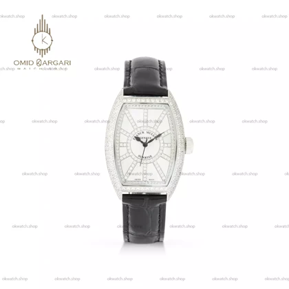 ساعت مچی فرانک مولر قاب سیلور صفحه نگین‌دار Franck Muller