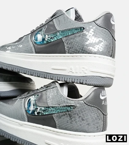 کفش کتانی مردانه و زنانه طوسی آبی NIKE dunk low steam puppet