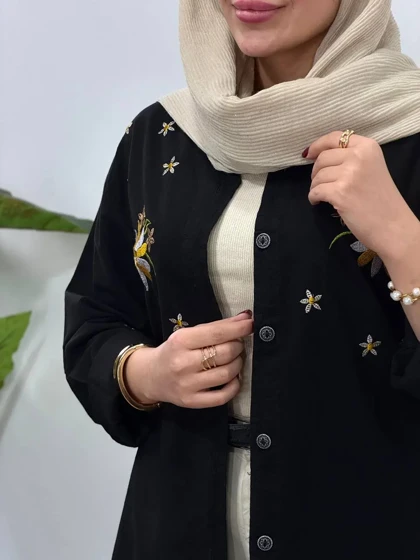 مانتو گلدوزی آیسو بابونه(ایراددار)