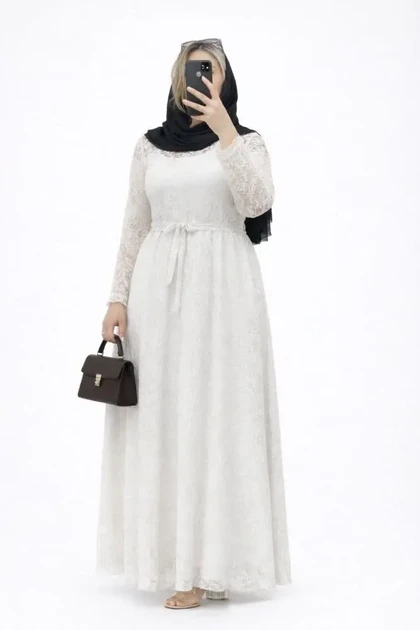 پیراهن بلند سوپر کلوش دانتل پرنسا