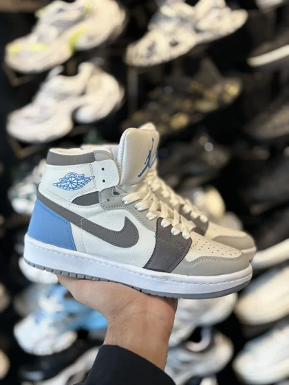 کتانی جردن ساق‌دار طوسی آبی