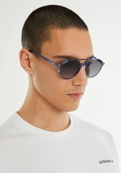 عینک آفتابی دی فرانکلین مدل D.franklin America Round Crystal Blue / Grad Blue