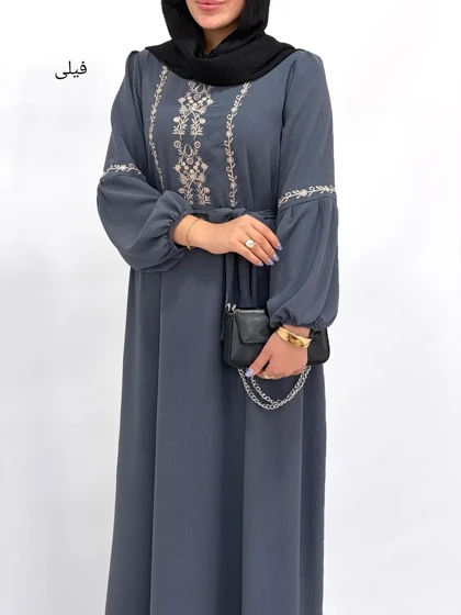 پیراهن بلند سوپرکلوش گلدوزی لعیا