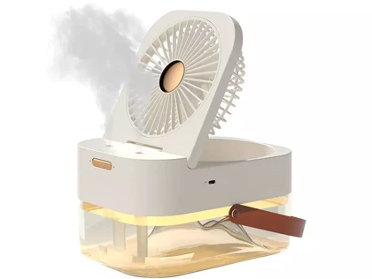 پنکه رومیزی، مرطوب کننده هوا و چراغ خواب رومیزی DUAL SPRAY NIGHT LIGHT Q7