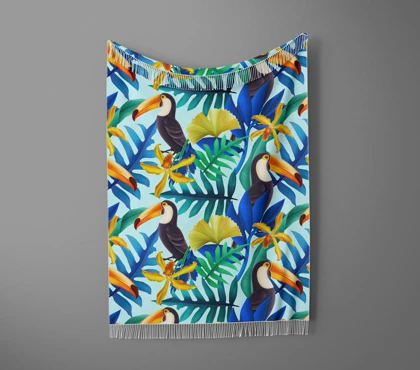 شال مبل ریش دار sofa shawl 27