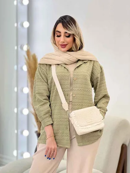 شومیز جلو دکمه گیسو